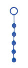 Синяя анальная цепочка с кольцом-ограничителем - 23 см.