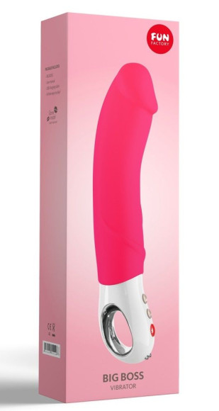 Ярко-розовый вибратор Big Boss - 23,5 см. Ярко-розовый вибратор Big Boss - 23,5 см.