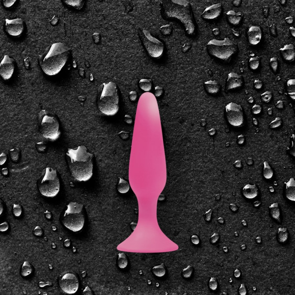Розовая анальная пробка Sliders Silicone Anal Plugs Small на присоске - 11,35 см.