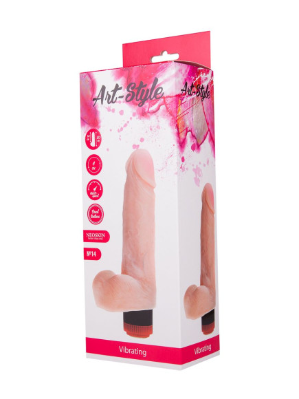 Упругий вибратор с большой мошонкой ART-Style №14 - 20 см. Упругий вибратор с большой мошонкой ART-Style №14 - 20 см.