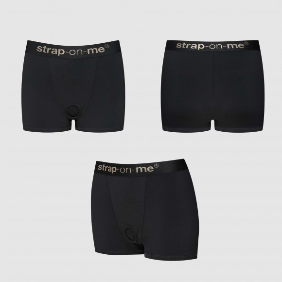 Черные трусики-боксеры для фиксации насадок Strap-on-me Harness Lingerie Allure - size L Черные трусики-боксеры для фиксации насадок Strap-on-me Harness Lingerie Allure - size L