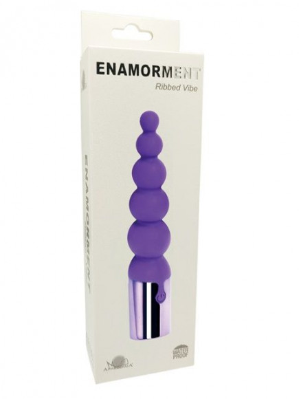 Черный вибратор-ёлочка Enamorment Ribbed Vibe - 18,2 см. Черный вибратор-ёлочка Enamorment Ribbed Vibe - 18,2 см.
