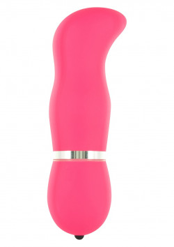 Розовый вибромассажер с заннутым кончиком FUNKY VIBELICIOUS G SPOT - 12 см.