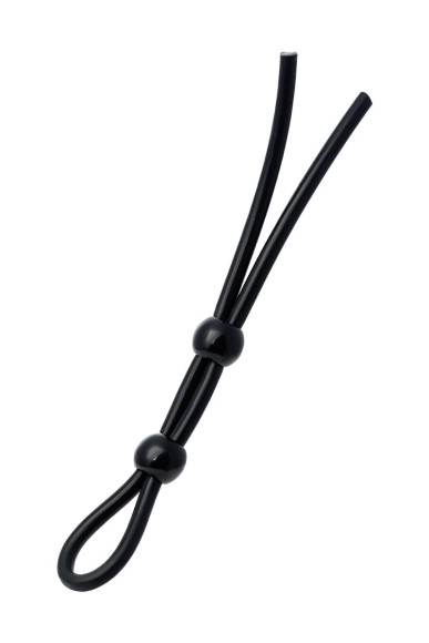 Черное лассо на пенис с двумя бусинами Черное лассо на пенис с двумя бусинами