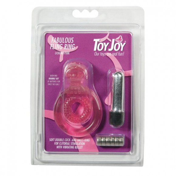 Розовое виброкольцо на пенис со стимулятором клитора FABULOUS FLING Розовое виброкольцо на пенис со стимулятором клитора FABULOUS FLING
