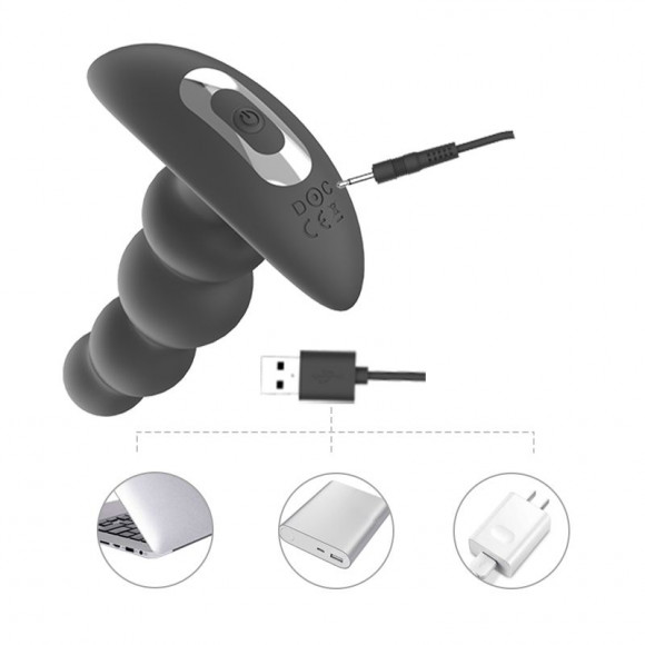 Черная виброёлочка с ротацией и пультом ДУ Luke - 13,3 см. Черная виброёлочка с ротацией и пультом ДУ Luke - 13,3 см.