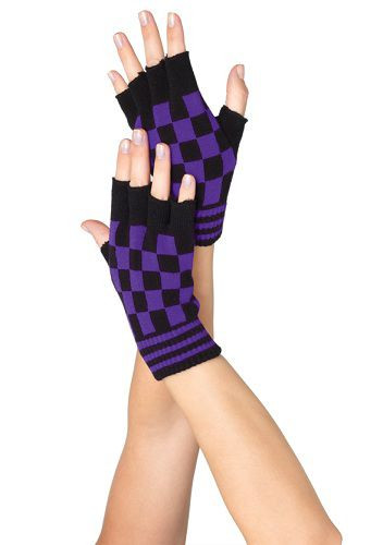 Клетчатые перчатки с открытыми пальчиками Клетчатые перчатки с открытыми пальчиками