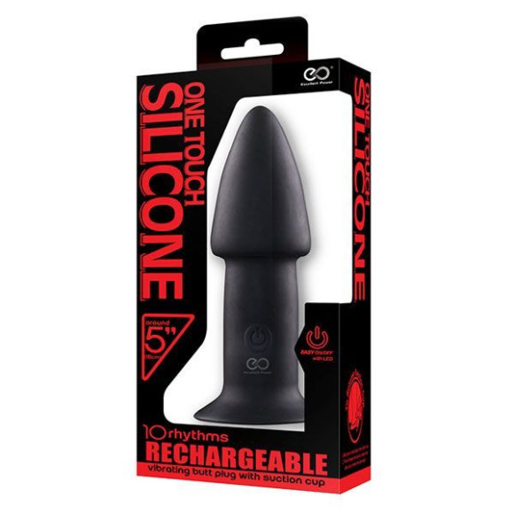 Черный анальный вибратор 5INCH RECHARGEABLE BUTTPLUG - 12,7 см. Черный анальный вибратор 5INCH RECHARGEABLE BUTTPLUG - 12,7 см.