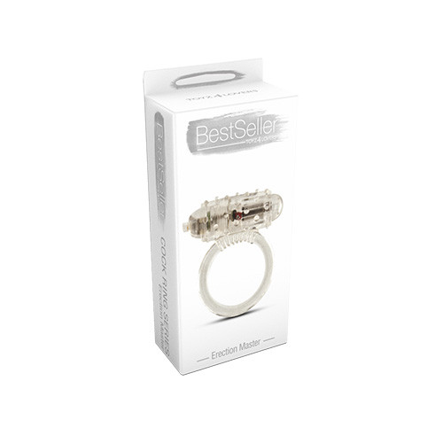 Прозрачное эрекционное виброкольцо VIBRATING COCK RING ERECTION MASTER