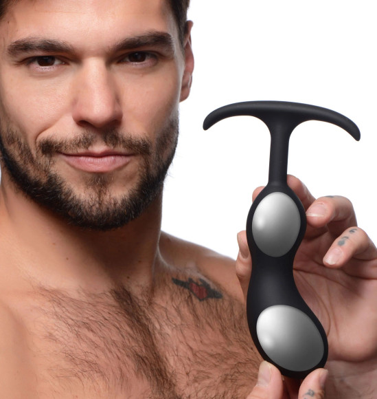 Черный массажер простаты с утяжелителями Premium Silicone Weighted Prostate Plug Large - 18,8 см. Черный массажер простаты с утяжелителями Premium Silicone Weighted Prostate Plug Large - 18,8 см.