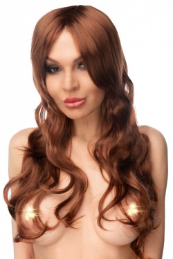 Коричневый парик  Мичи 
