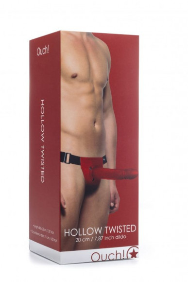 Красный полый страпон Hollow Twisted Strap On - 20 см. Красный полый страпон Hollow Twisted Strap On - 20 см.
