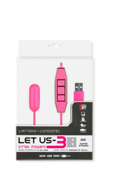 Розовая вибропулька с питанием от USB LET US-B 10 RHYTHMS BULLET SMALL PINK Розовая вибропулька с питанием от USB LET US-B 10 RHYTHMS BULLET SMALL PINK