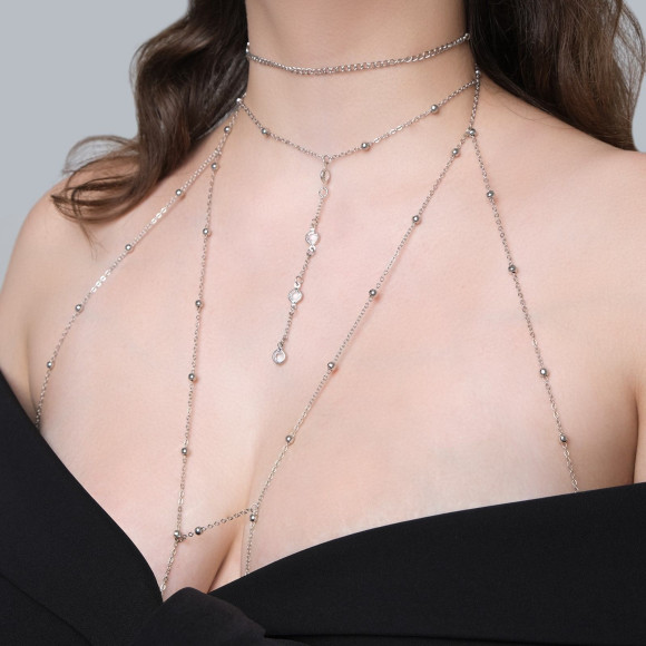 Оригинальная золотистая подвеска на тело с бусинками Оригинальная золотистая подвеска на тело с бусинками