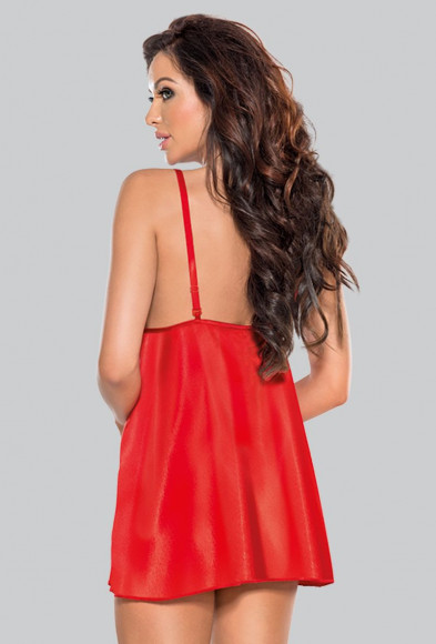 Атласная ночная сорочка с кружевом Атласная ночная сорочка с кружевом