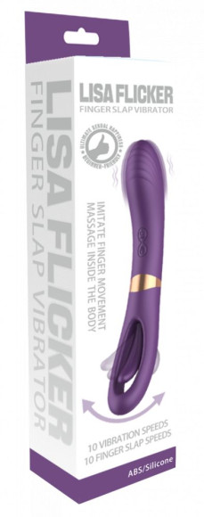 Фиолетовый силиконовый вибратор с функцией фингеринга - 23,5 см. Фиолетовый силиконовый вибратор с функцией фингеринга - 23,5 см.