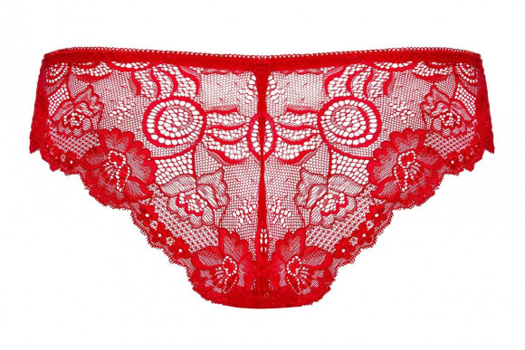 Красные кружевные трусики Secred с цветочным узором