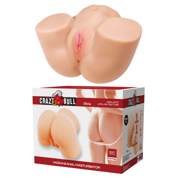 Телесный мастурбатор Olivia с 2 любовными отверстиями Телесный мастурбатор Olivia с 2 любовными отверстиями