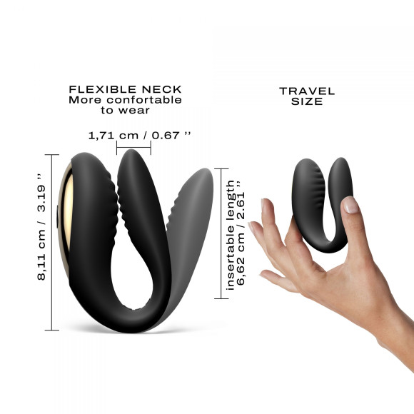 Черный вибратор для пар Perfect Lover с пультом ДУ Черный вибратор для пар Perfect Lover с пультом ДУ