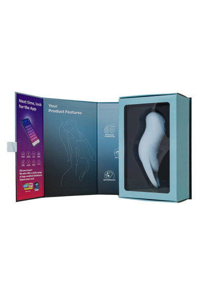 Голубой вакуум-волновой стимулятор клитора с вибрацией Pocket Pro 1