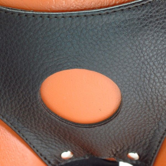 Коричневые кожаные трусики-джоки для насадок Коричневые кожаные трусики-джоки для насадок