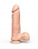 Реалистичный гелевый дилдо с мошонкой и присоской - 21 см.