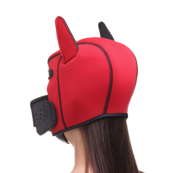 Красная неопреновая БДСМ-маска Puppy Play Красная неопреновая БДСМ-маска Puppy Play