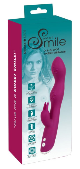 Фиолетовый вибратор A & G-Spot Rabbit Vibrator для стимуляции зон G и A - 23,6 см. Фиолетовый вибратор A & G-Spot Rabbit Vibrator для стимуляции зон G и A - 23,6 см.